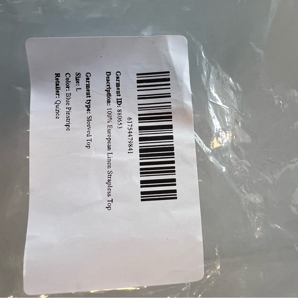 Quince pinstripes blue white Linen Strapless Top 100% European linen - Picture 5 of 5